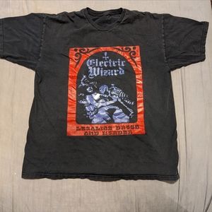 Large Black, Red, and Purple Electric Wizard Legalise Drugs and Murder Tee